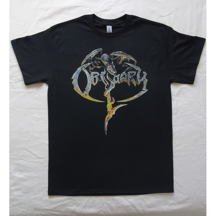 Obituary Logo Dragon Original Official Black T-Shirt Free Shipping 