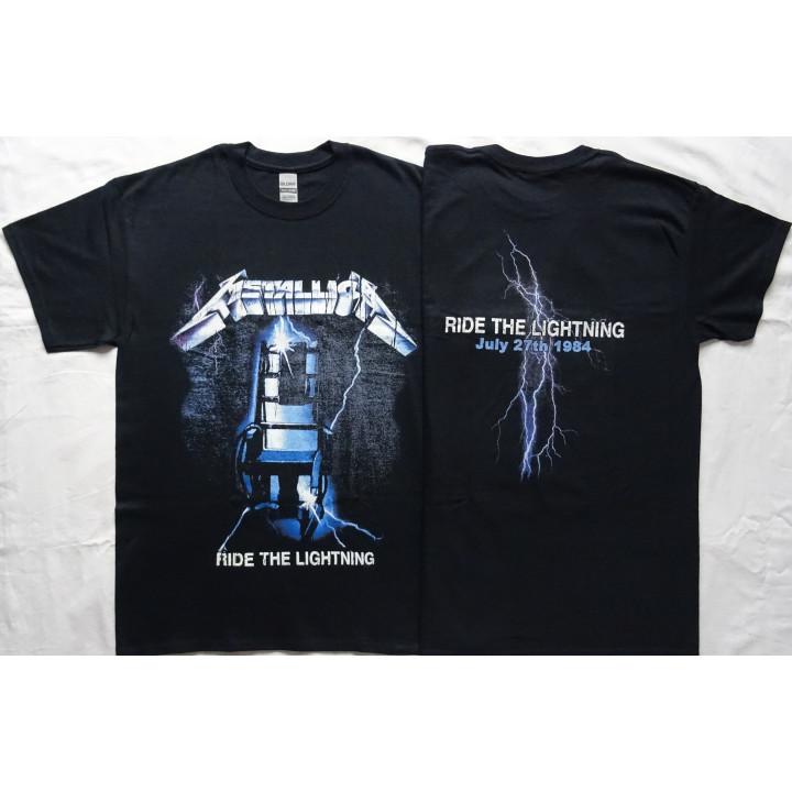Metallica Ride the Lightning July 27th 1984 Official T-Shirt Classic Thrash Metal REAL PHOTO ! (NO PHOTO SHOP !)