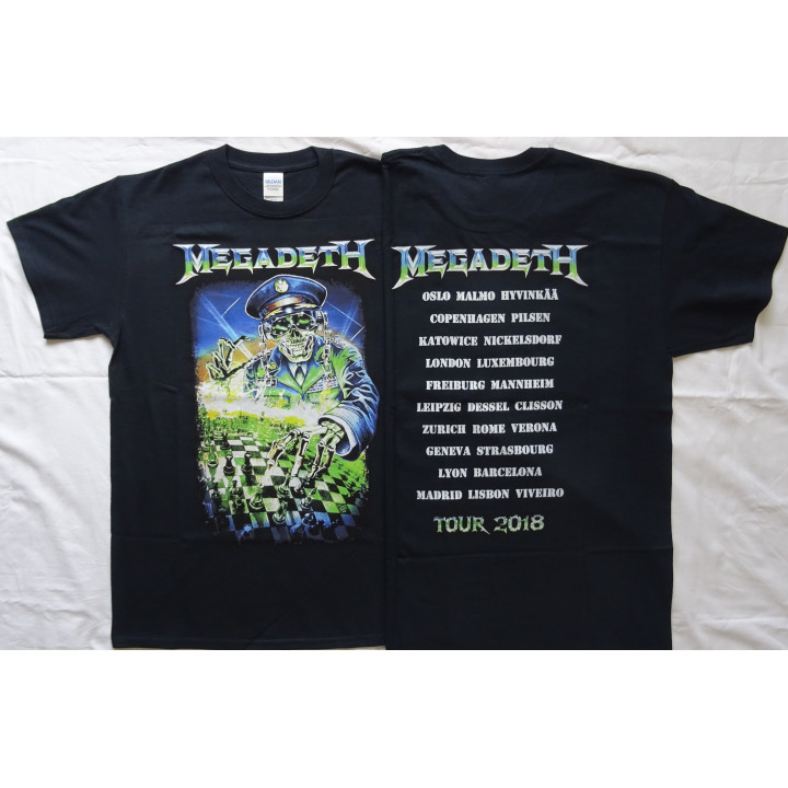 Megadeth Dystopia Europe Tour 2018 Official T-Shirt 
