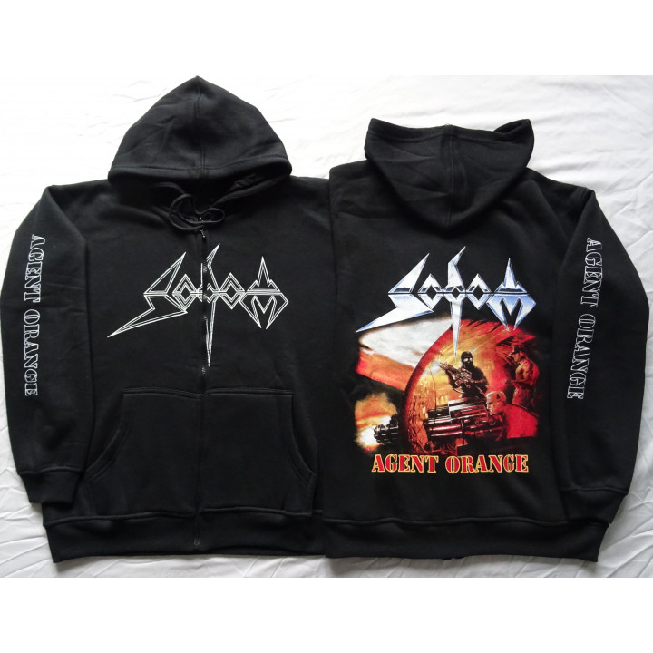 Sodom Agent Orange Official Zipper Zipp Hoodie Kapuzenjacke Classic German Teutonic Old Thrash Metal