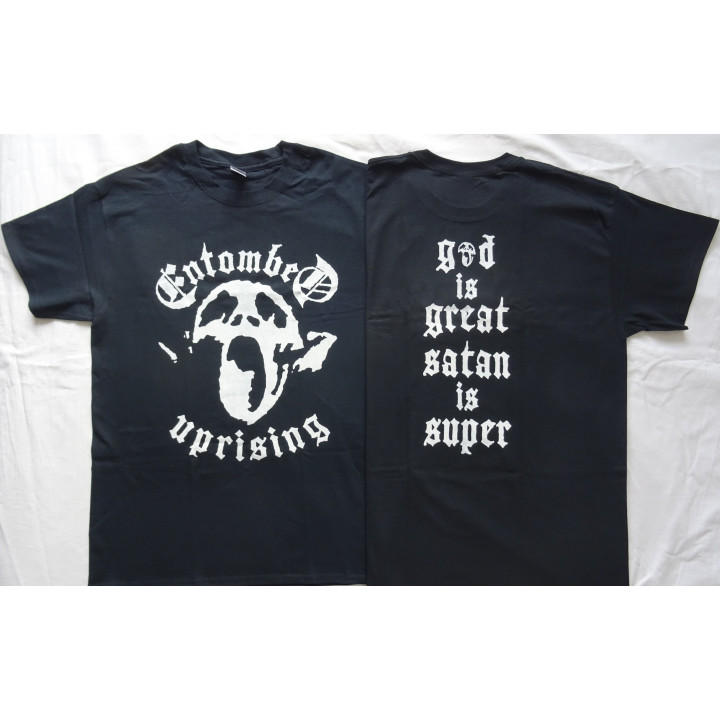 Entombed Uprising Official TShirt God is Great Satan is Super Classic Swedish Old Death Metal Official Merchandise Free Shipping