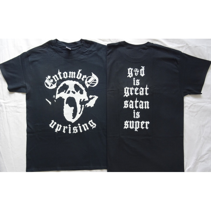 Entombed Uprising Official TShirt God is Great Satan is Super Classic Swedish Old Death Metal Official Merchandise Free Shipping