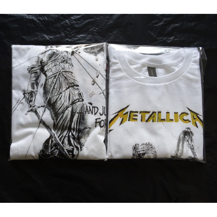 Metallica And Justice for All Official White Weiß T-Shirt Free Shipping Delivery Kostenlose Lieferung Thrash Metal Licensed PHD