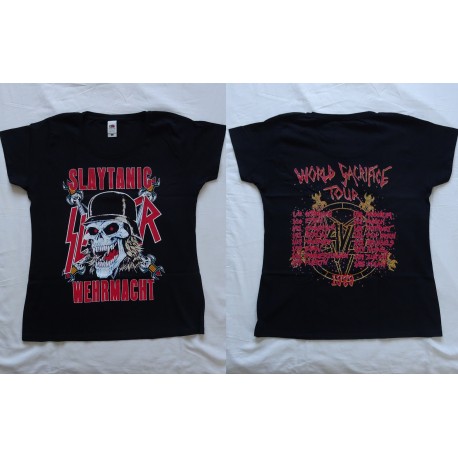 Slayer Slaytanic Wehrmacht Free Shipping World Sacrifice Tour 1989 Girly Women TShirt Angel of Death Regin in Blood Thrash Metal