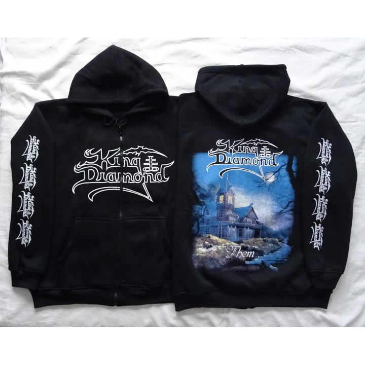 King Diamond Them Zipper Official Hoodie Offizieller Kapuzenpullover mit ReißverschlussBlack Metal Horror Metal Heavy Metal