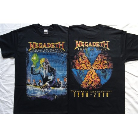 Megadeth Rust in Peace 20th Anniversary 1990 - 2010 Official T-Shirt Twentieth Anniversary Rust in Peace 