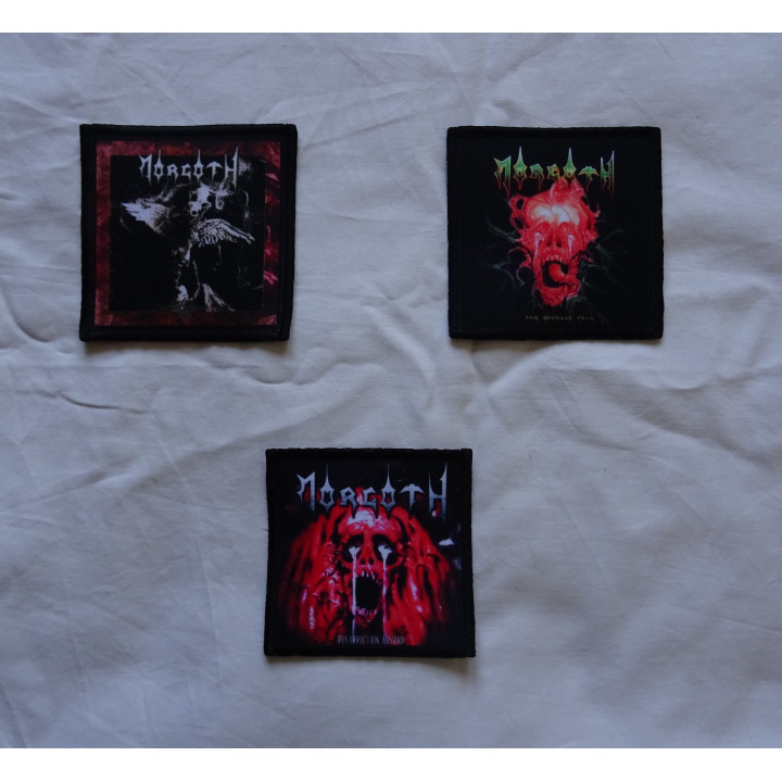 Morgoth Patch Set Resurrection Absurd, The Eternal Fall, Cursed+Free Patch Odium Backpatch Rückenaufnäher Aufnäher Death Metal