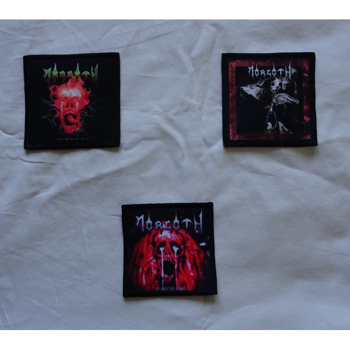 Morgoth Patch Set Resurrection Absurd, The Eternal Fall, Cursed+Free Patch Odium Backpatch Rückenaufnäher Aufnäher Death Metal