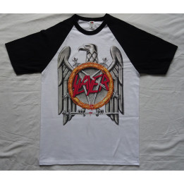 Slayer Silver Eagle Official Baseball White Black T-Shirt Free Shipping Real Photo