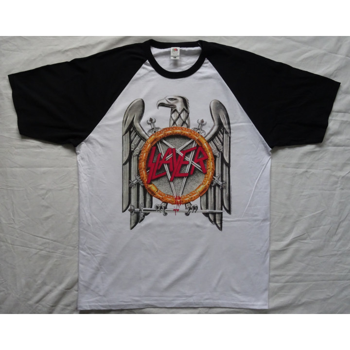 Slayer Silver Eagle Official Baseball White Black T-Shirt Free Shipping Real Photo