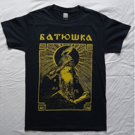 BATUSHKA LITOURGIYA SHEMA MONK BLACK T-SHIRT BLACK METAL 