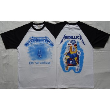 Metallica Ride the Lightning Official Original Baseball T-Shirt Classic Thrash Metal REAL PHOTO ! (NO PHOTO SHOP !)