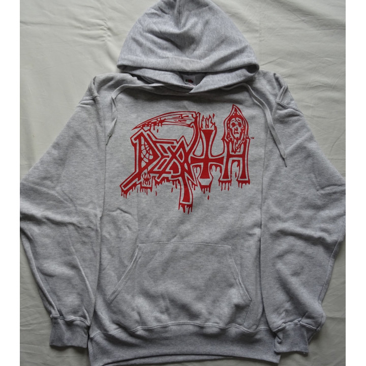 Death Scream Bloody Gore Official Gray Hooded Sweat (No Zip) Classic Death Metal Cult Legend Album 1987 Death Metal 