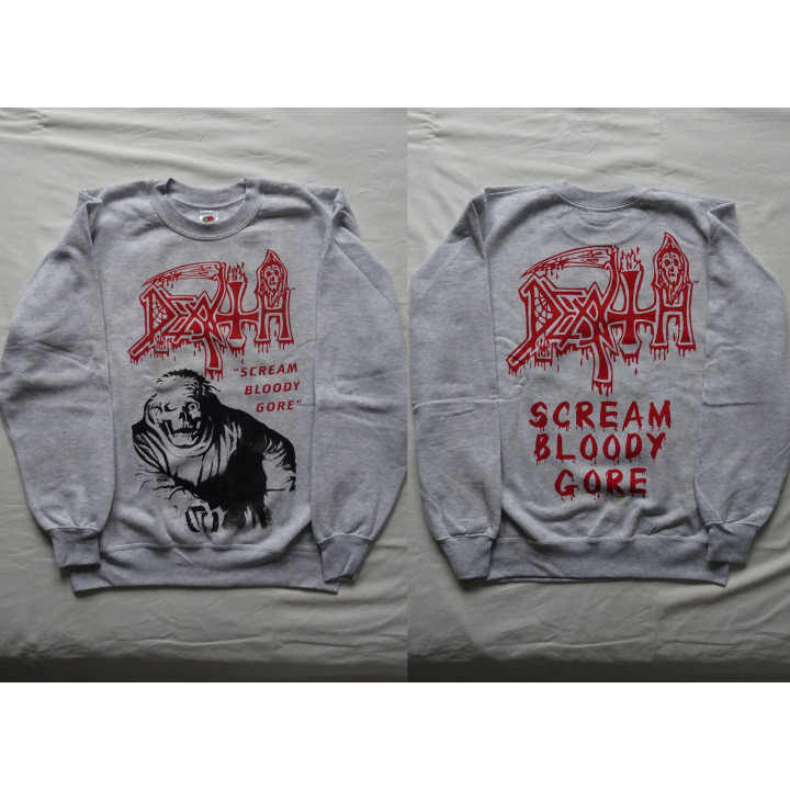 Death Scream Bloody Gore Official Gray Sweater/Blouse (No Hoodie) Classic Death Metal Cult Legend Album 1987 Chuck Schuldiner