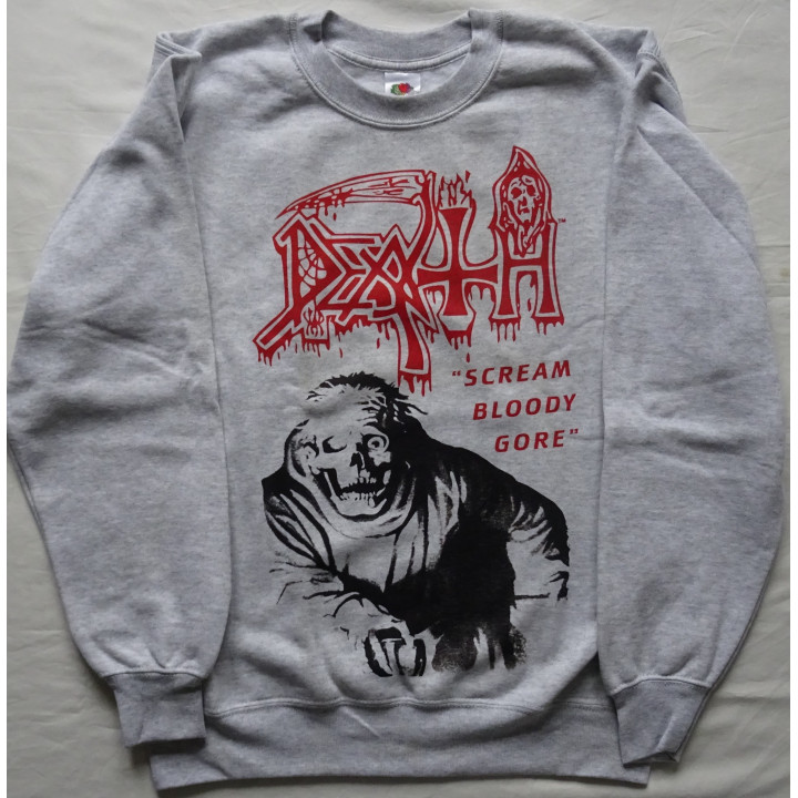 Death Scream Bloody Gore Official Gray Sweater/Blouse (No Hoodie) Classic Death Metal Cult Legend Album 1987 Chuck Schuldiner