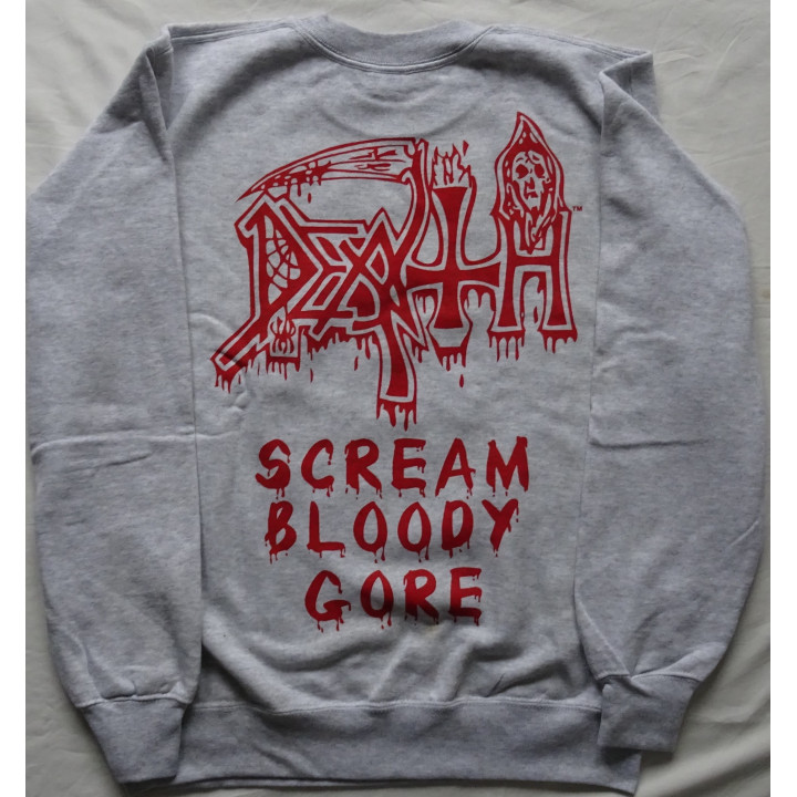 Death Scream Bloody Gore Official Gray Sweater/Blouse (No Hoodie) Classic Death Metal Cult Legend Album 1987 Chuck Schuldiner
