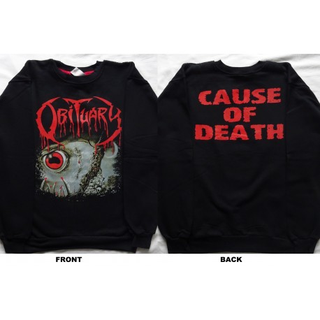 Obituary Cause of Death Sweatshirt Without a Hood Männer Sweatshirts ohne Kapuze Florida Death Metal 