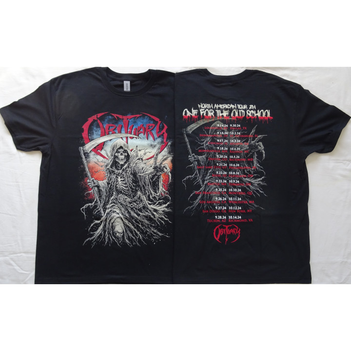 Obituary Reaper Tour 2024 T-Shirt North American Tour 2024. One For The Old School. Florida Death Metal 