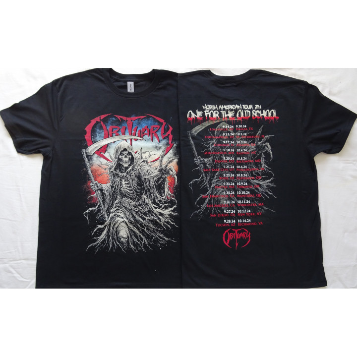 Obituary Reaper Tour 2024 T-Shirt North American Tour 2024. One For The Old School. Florida Death Metal 