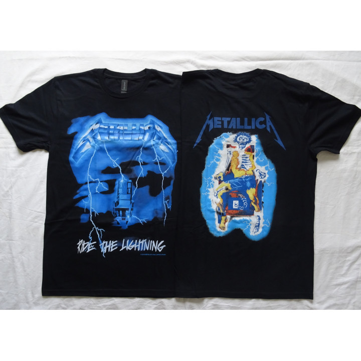 Metallica Ride the Lightning Official Original T-Shirt Classic Thrash Metal REAL PHOTO ! (NO PHOTO SHOP !)