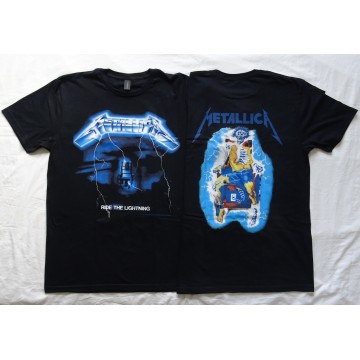  	Metallica Ride the Lightning Official Original T-Shirt Classic Thrash Metal REAL PHOTO ! (NO PHOTO SHOP !)