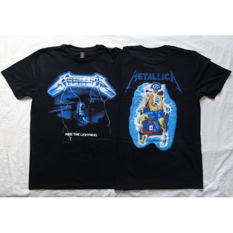  	Metallica Ride the Lightning Official Original T-Shirt Classic Thrash Metal REAL PHOTO ! (NO PHOTO SHOP !)