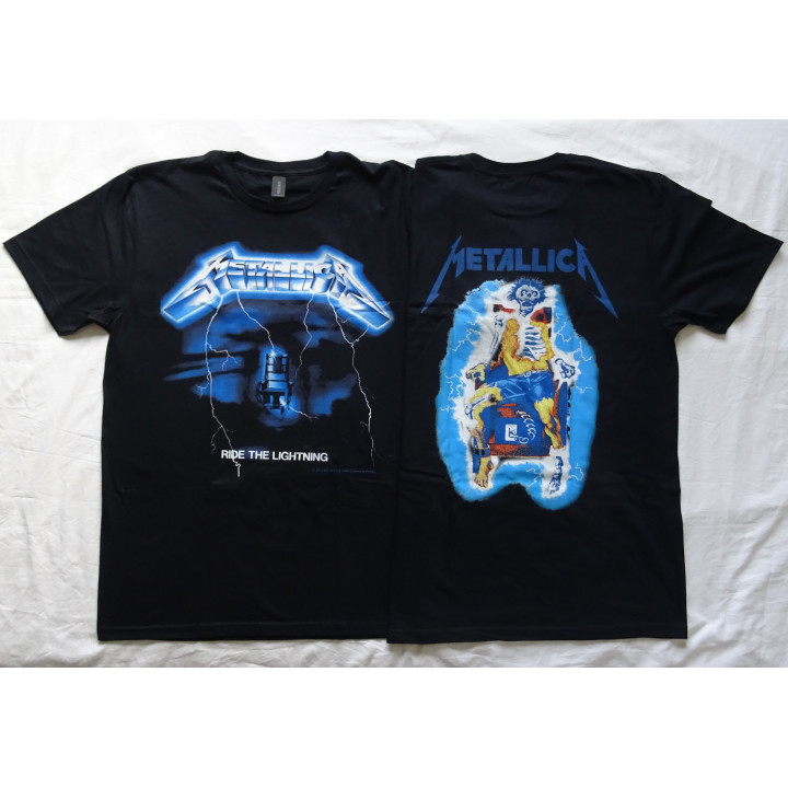  	Metallica Ride the Lightning Official Original T-Shirt Classic Thrash Metal REAL PHOTO ! (NO PHOTO SHOP !)