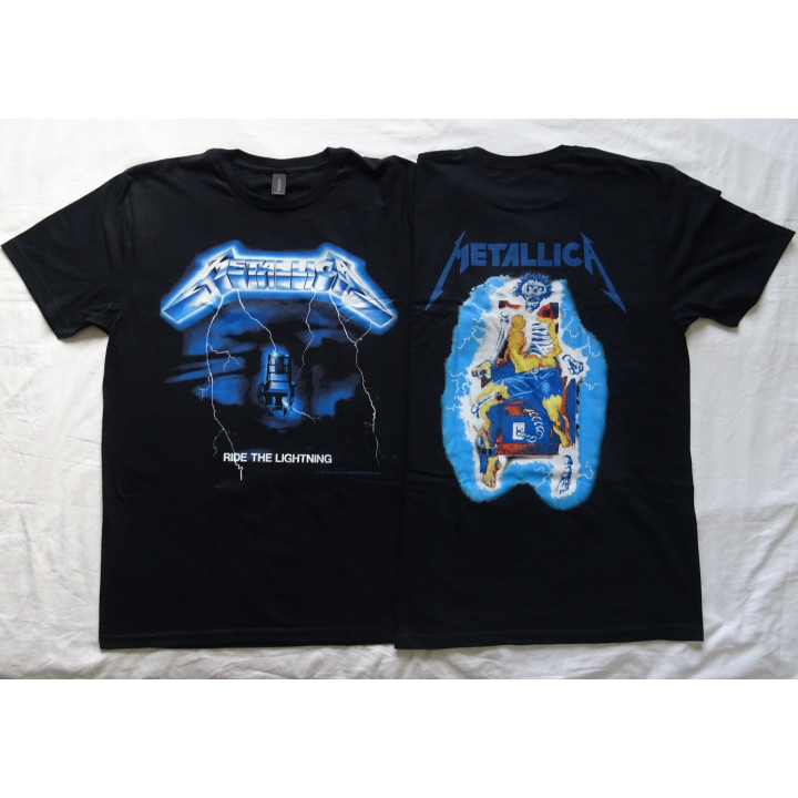  	Metallica Ride the Lightning Official Original T-Shirt Classic Thrash Metal REAL PHOTO ! (NO PHOTO SHOP !)