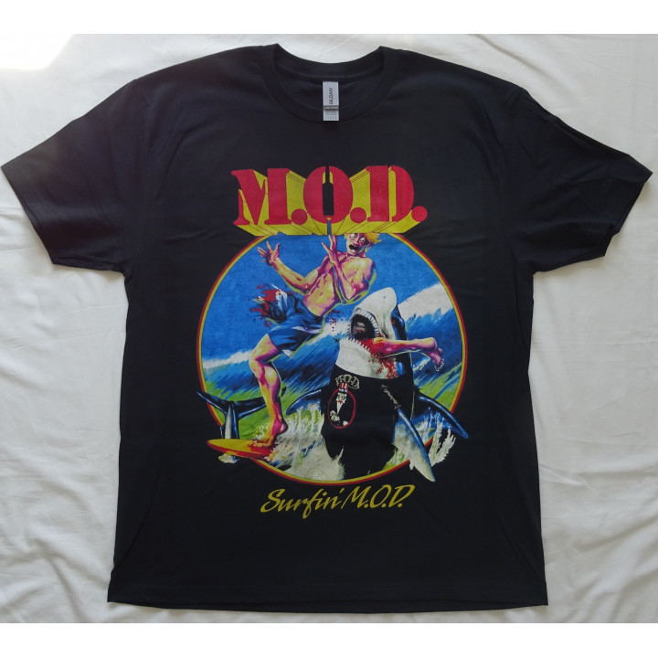 M.O.D. Surfin' M.O.D. Free Shipping New Black T-Shirt Method of Destruction M.O.D. 1988 Crossover Thrash Metal 