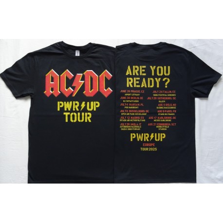 AC/DC Power Up Tour Europe 2025 T-Shirt AC/DC PWR UP Tour EU European 2025 Free Shipping Free Delivery