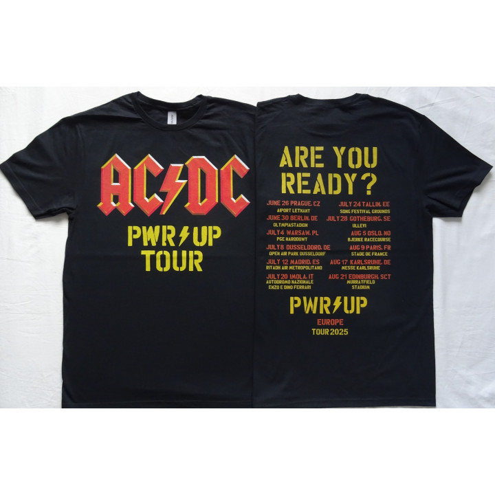 AC/DC Power Up Tour Europe 2025 T-Shirt AC/DC PWR UP Tour EU European 2025 Free Shipping Free Delivery