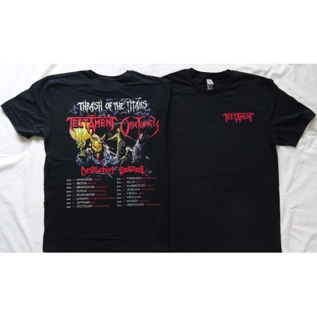 Testament Obituary Destruction: Thrash of the Titans Tour 2025 T-Shirt Free Shipping 