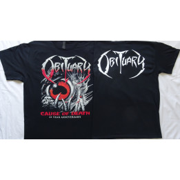 Obituary Cause Of Death Free Shipping 35 Year Anniversary Tour Shirt Thrash of the Titans EUROPE Tour 2025 Obituary Testament
