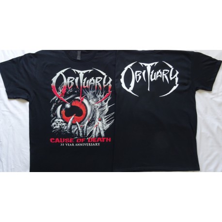 Obituary Cause Of Death Free Shipping 35 Year Anniversary Tour Shirt Thrash of the Titans EUROPE Tour 2025 Obituary Testament