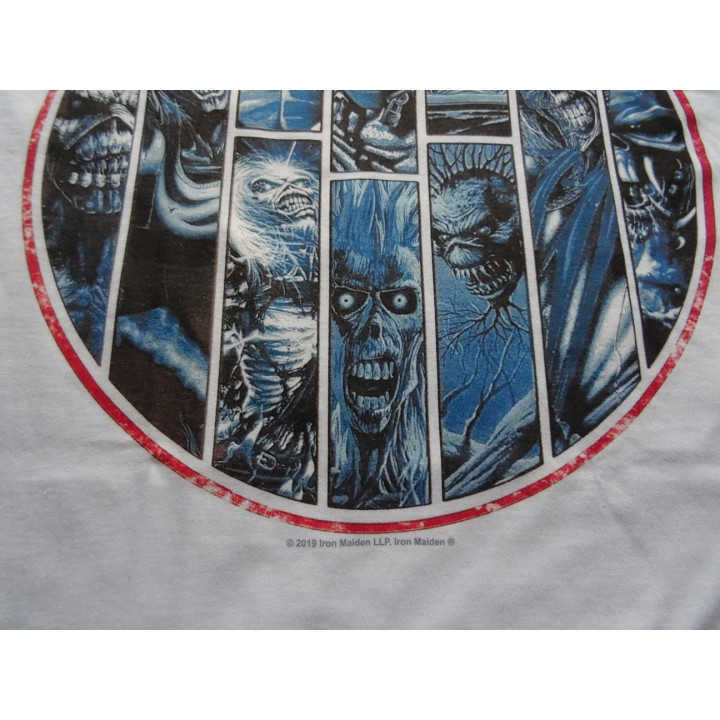 IRON MAIDEN Official Ten Circles Eddie White T-shirt Free Shipping!