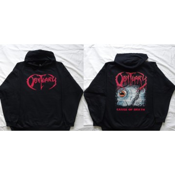 Obituary Cause of Death Hoodie Kapuzenjacke Hooded Big Size Große Größen Florida Death Metal Real Photo Gildan 4XL