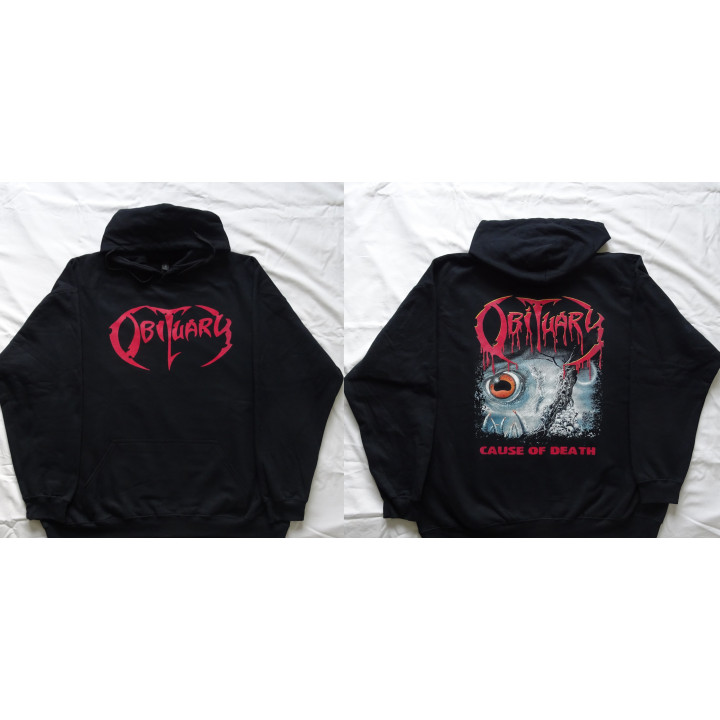 Obituary Cause of Death Hoodie Kapuzenjacke Hooded Big Size Große Größen Florida Death Metal Real Photo Gildan 4XL