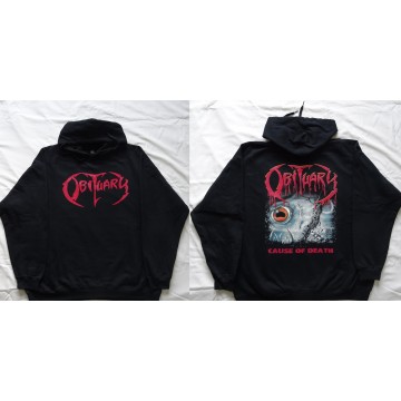 Obituary Cause of Death Hoodie Kapuzenjacke Hooded Big Size Große Größen Florida Death Metal Real Photo Gildan 5XL
