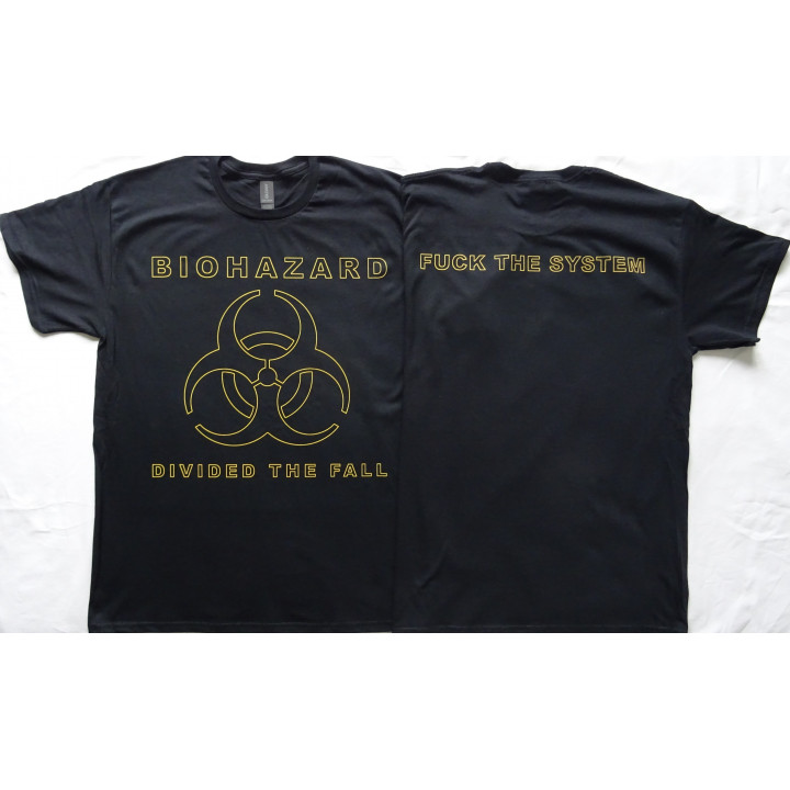 Biohazard Divided We Fall Free Shipping Official T-Shirt Fuck The System!