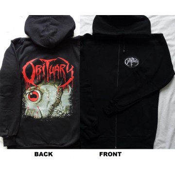 Obituary Cause of Death Zipper Hoodie Official Classic Florida Death Metal 
