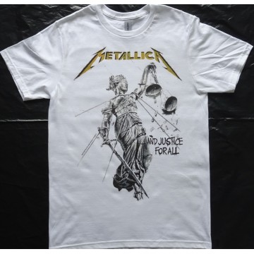 Metallica And Justice for All Official White Weiß T-Shirt Free Shipping Delivery Kostenlose Lieferung Thrash Metal Licensed PHD
