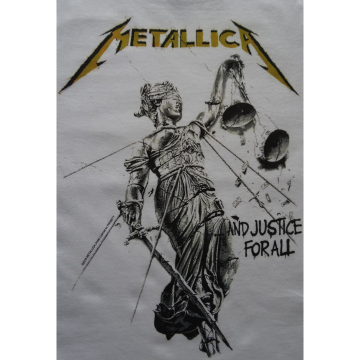 Metallica And Justice for All Official White Weiß T-Shirt Free Shipping Delivery Kostenlose Lieferung Thrash Metal Licensed PHD
