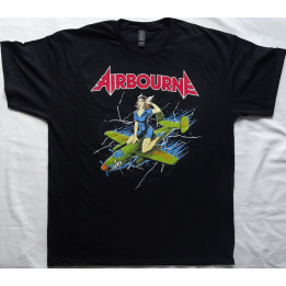 Airbourne Free Shipping Official T-Shirt Straddled Pin-Up Official T-Shirt