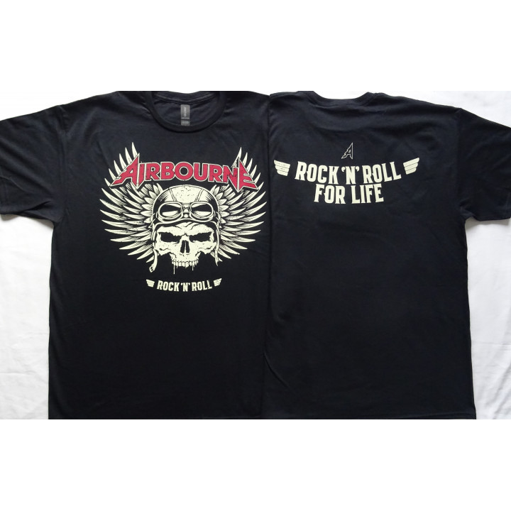 Airbourne R 'n' R Boneshaker Free Shipping Official T-Shirt Rock 'N' Roll For Life