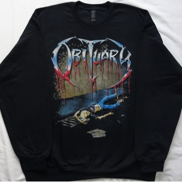 Obituary Slowly We Rot Free Shipping Official Oversized Crewneck Sweatshirt Gildan Without a Hood Männer Ohne Kapuze