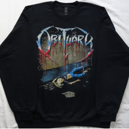 Obituary Slowly We Rot Free Shipping Official Oversized Crewneck Sweatshirt Gildan Without a Hood Männer Ohne Kapuze