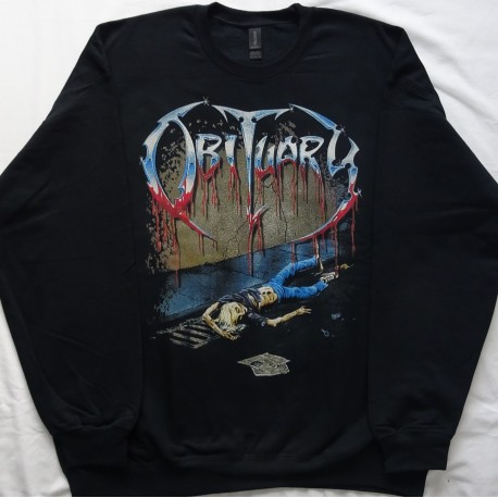 Obituary Slowly We Rot Florida Death Metal Official Oversized Crewneck Sweatshirt Gildan Without a Hood Männer Ohne Kapuze