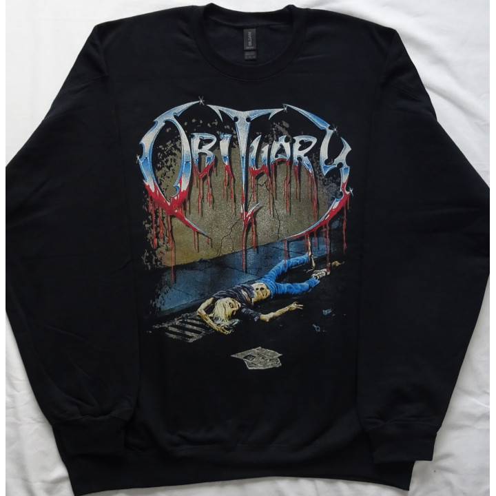 Obituary Slowly We Rot Free Shipping Official Oversized Crewneck Sweatshirt Gildan Without a Hood Männer Ohne Kapuze