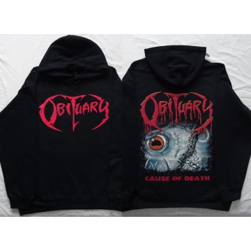 Obituary Cause of Death Hoodie Kapuzenjacke Hooded Sweatshirt Hoody All Size Alle Größe Death Metal