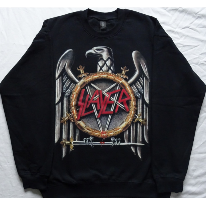 Slayer Eagle Crew Neck Sweater Official Oversized Crewneck Sweatshirt Gildan Without a Hood Männer Ohne Kapuze Thrash Metal